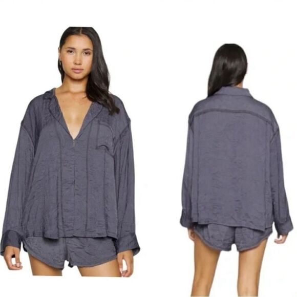 Free People NWT Shine Time Set in Grey/Purple Size M - Picture 1 of 11
